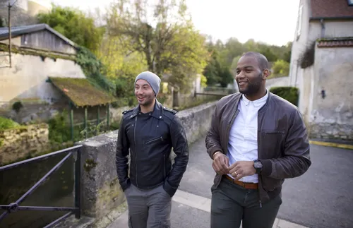 Cayo and Anthony walking and talking