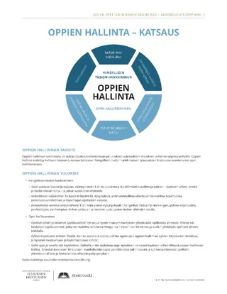 moniste, Oppien hallinta – katsaus