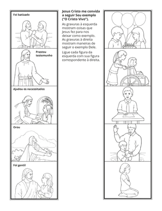 página de atividades: Jesus Cristo me convida a seguir Seu exemplo