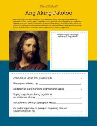 PDF ng Aktibidad na may larawan ni Jesucristo