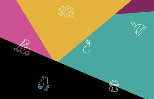 various items related to cleaning