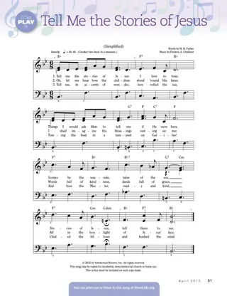 music, Tell Me the Stories of Jesus