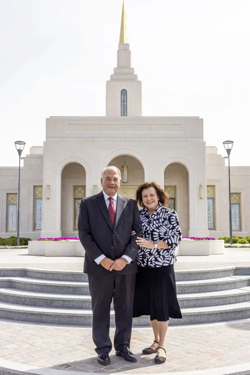 Elder and Sister Rasband at the Mendoza Argentina Temple.