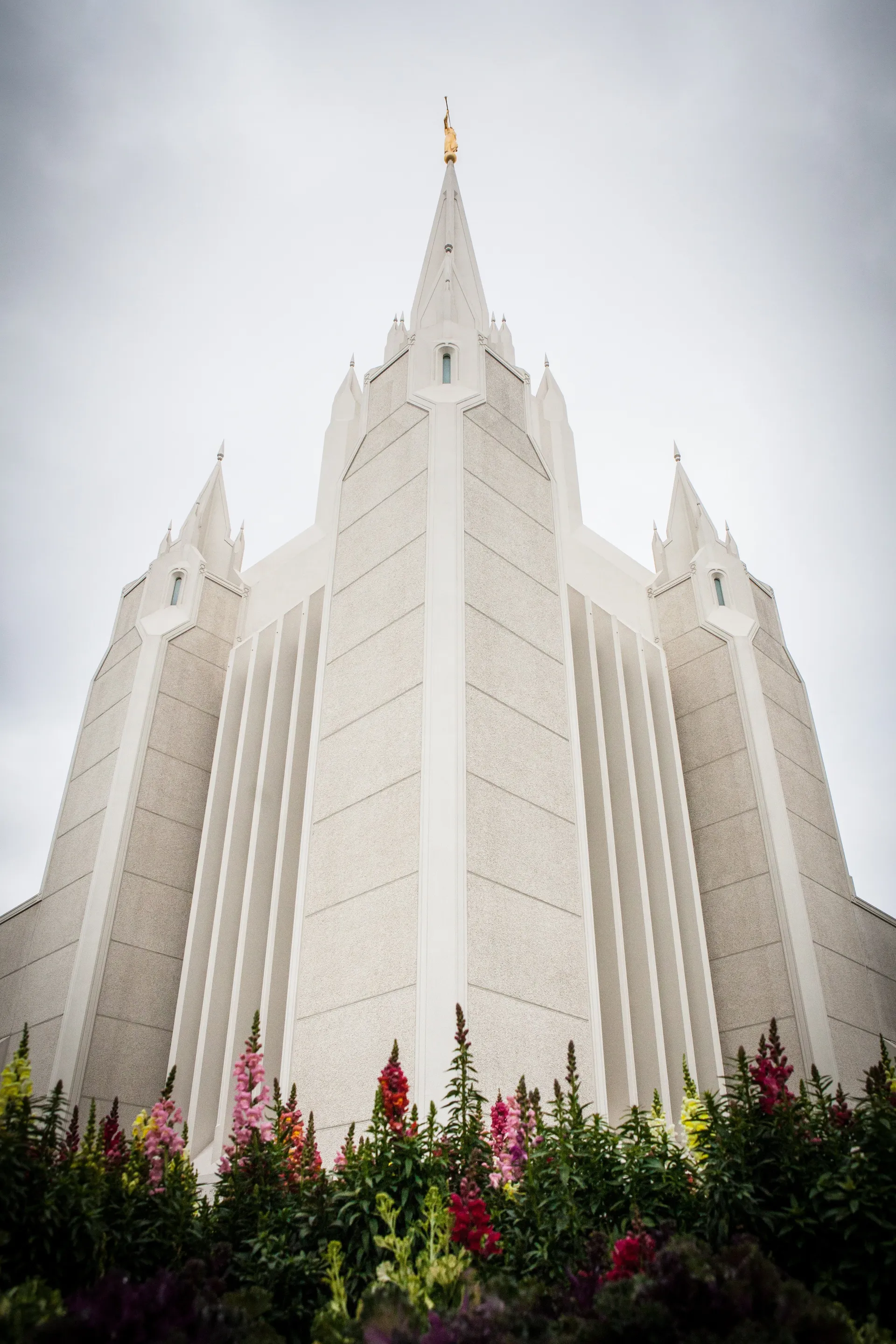 The San Diego California Temple spires, including scenery.