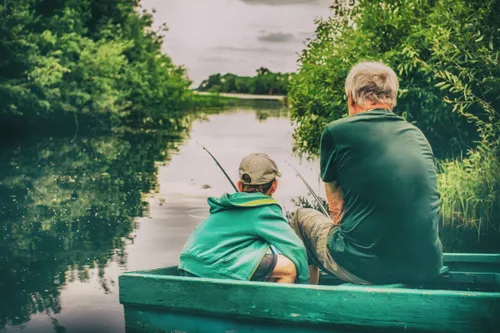 Father and son fishing