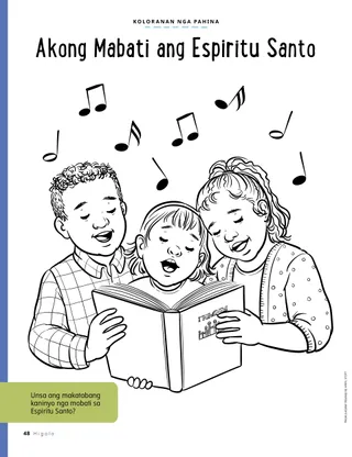 coloring page of children singing