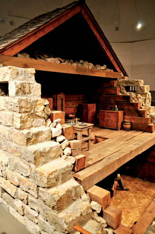 A replica of the Liberty Jail in the visitors’ center in Missouri.