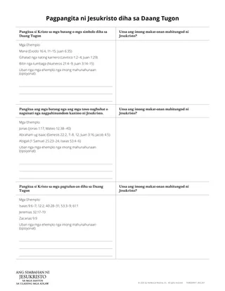 Handout nga Pagpangita ni Jesukristo diha sa Daang Tugon