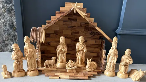 wooden Nativity set