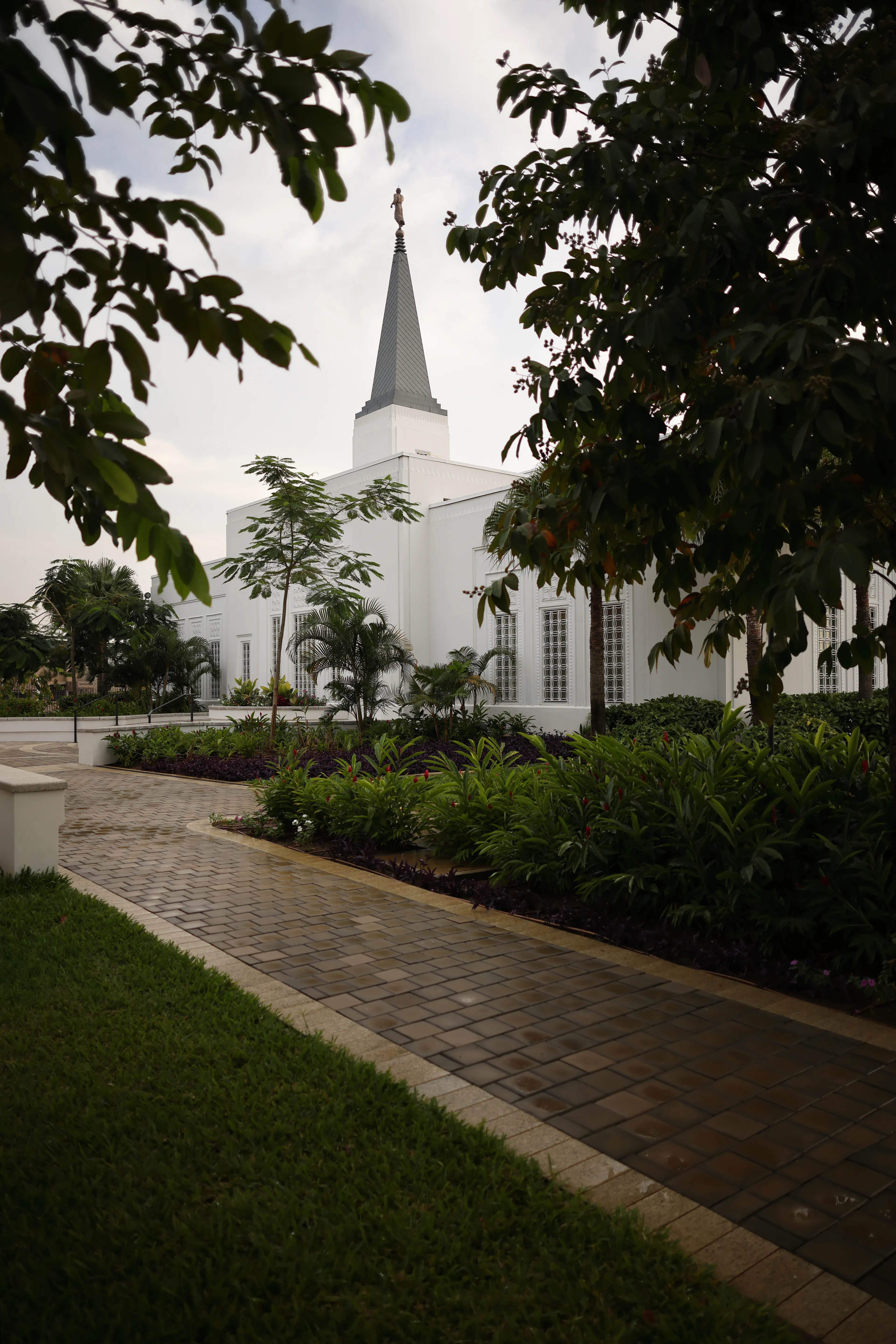 Exterior image of the Abidjan Ivory Coast Temple featuring the architecture and temple grounds.