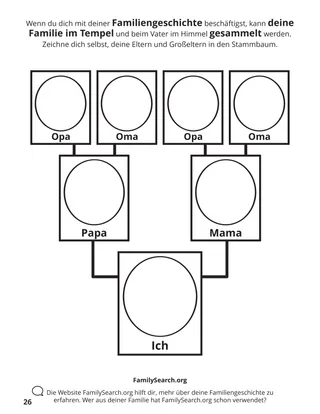 Seite 26 im Malbuch „Wir sammeln die Familie Gottes“