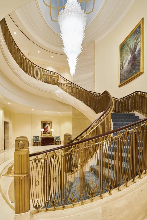 The spiral staircase inside the Rome Italy Temple.