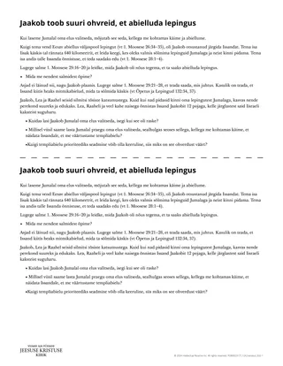 Jaakob toob suuri ohvreid, et abielluda lepingus