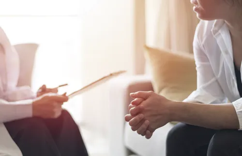 two people talking to each other