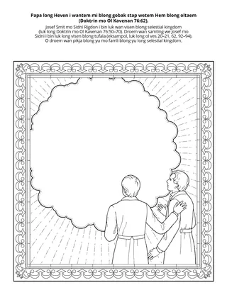 aktiviti pej: Mi save laef wetem Papa long Heven insaed long selestial kingdom