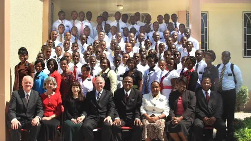 Elder Andersen with missionaries