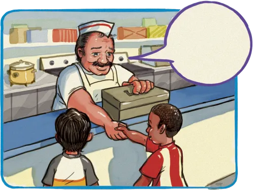 man shaking the boys’ hands