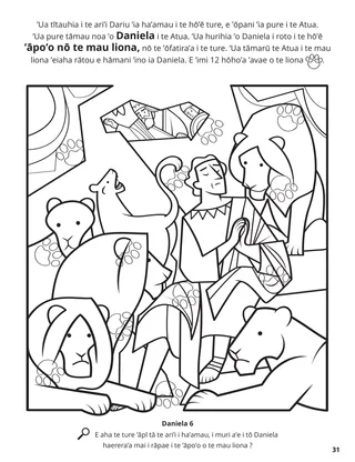 Daniel and the Lions’ Den coloring page