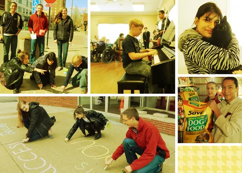 young people serving