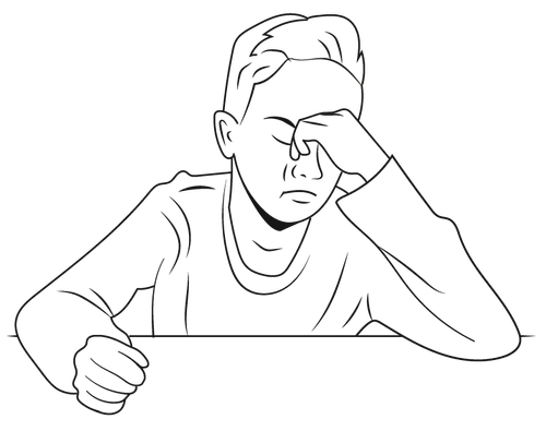 illustration of upset boy
