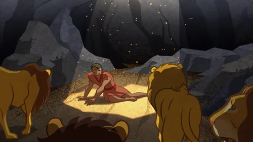 illustration of Daniel in the lions’ den