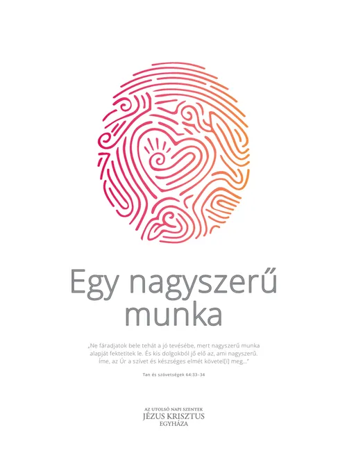 Egy nagyszerű munka: A fiatalok 2021-es mottójának plakátja