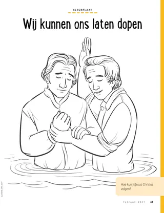 coloring page of Joseph Smith being baptized