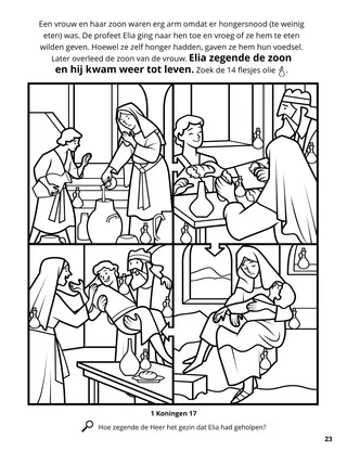 Elijah and the Widow coloring page