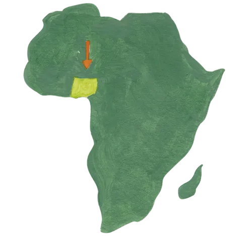 A picture of Africa with Nigeria highlighted