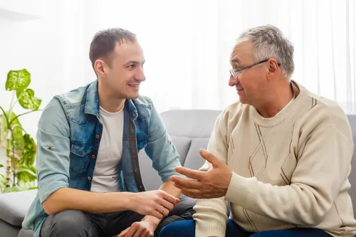 two men having a conversation
