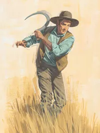 收割穀子的男人