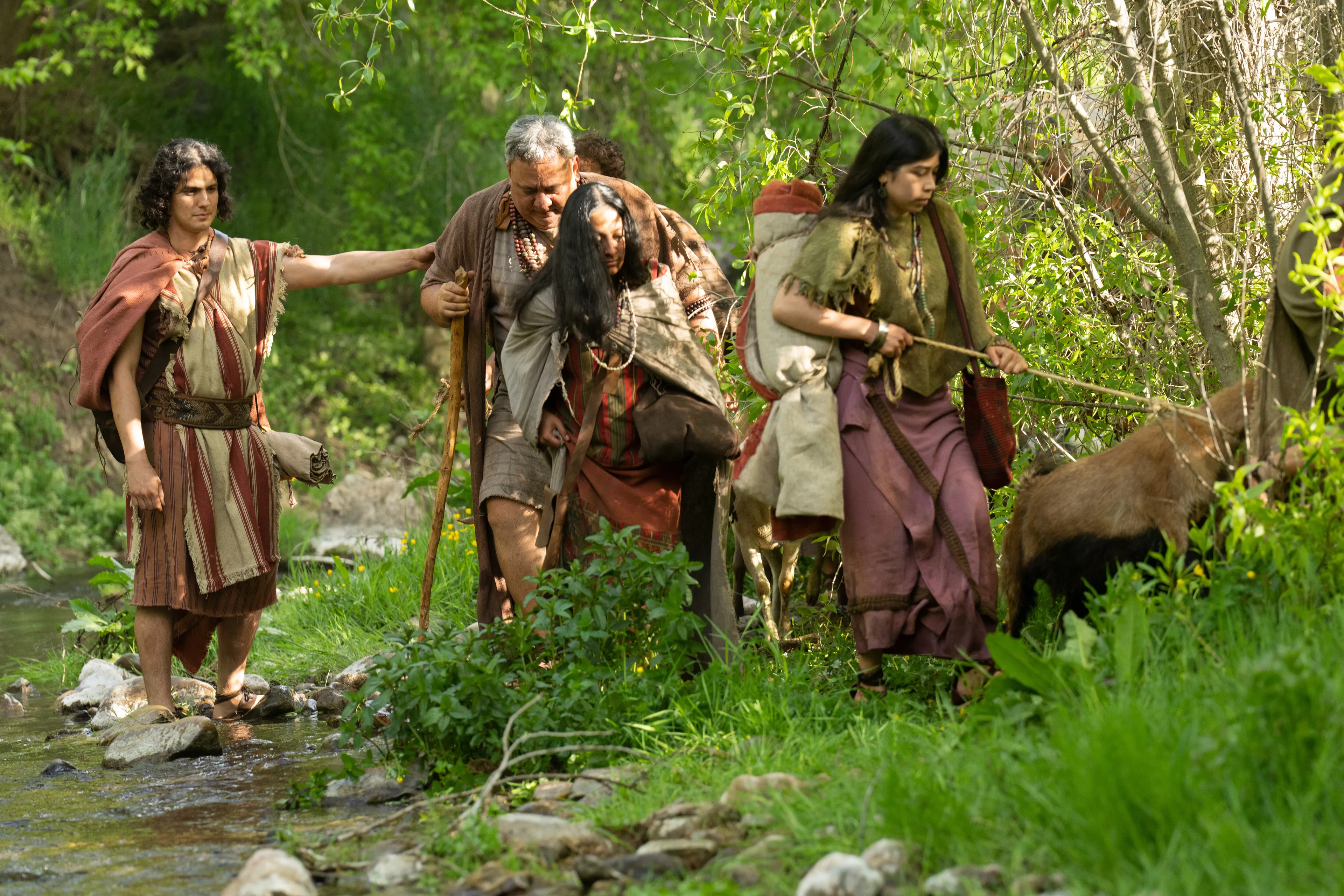 The people of Anti-Nephi-Lehi are travelling in the wilderness on their way to Zarahemla.