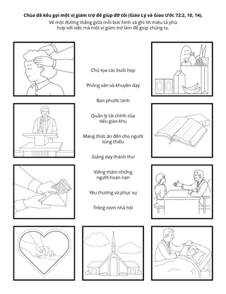 trang sinh hoạt: vị giám trợ phục vụ các tín hữu trong tiểu giáo khu