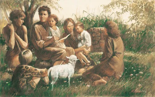 Adam and Eve teach their children