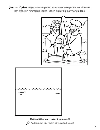 Jesus’s Baptism coloring page