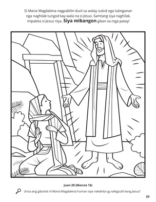 The Risen Christ Appeared to Mary Magdalene coloring page
