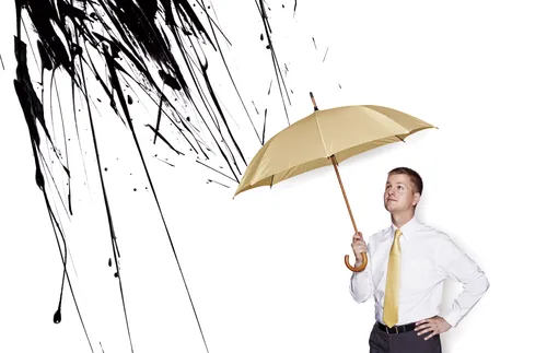 man with umbrella