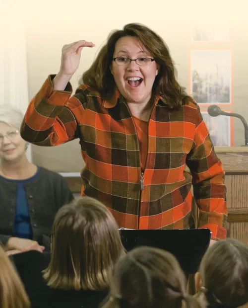 woman leading singing