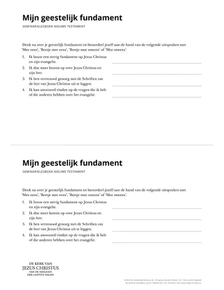 Spiritual Foundation handout