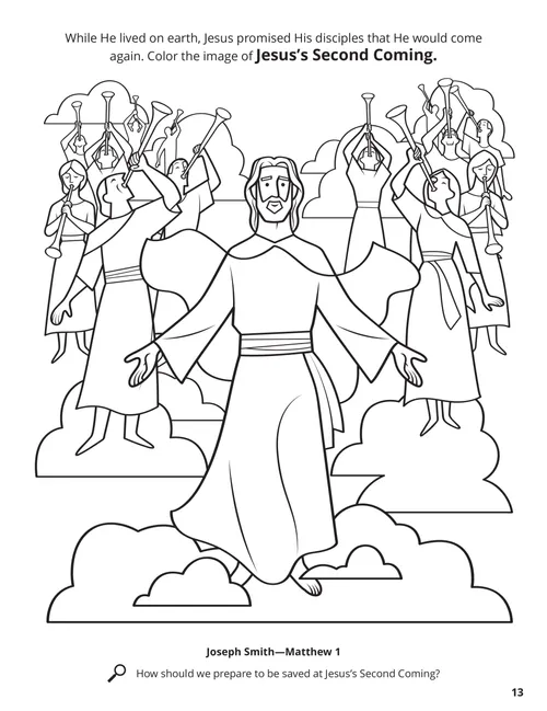 Coloring page PDF of Jesus Christ’s Second Coming