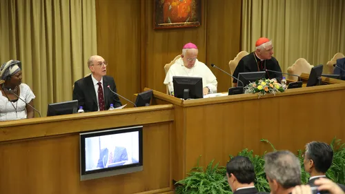 President Eyring speaking in colloquium at the Vatican