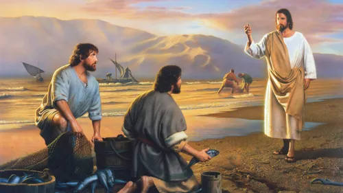 Jesus calls two fishermen to follow Him