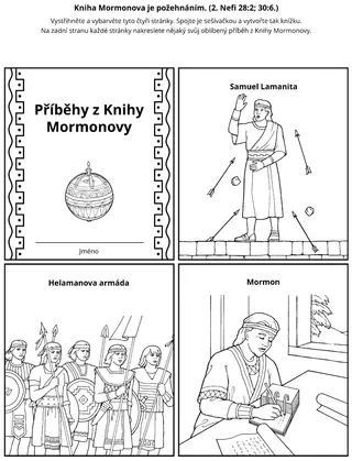 stránka s činnostmi: příběhy z Knihy Mormonovy učí o Kristu