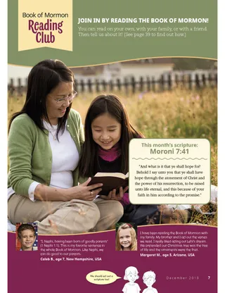 a mom and daughter reading the Book of Mormon together