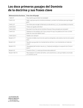 first 12 doctrinal mastery chart