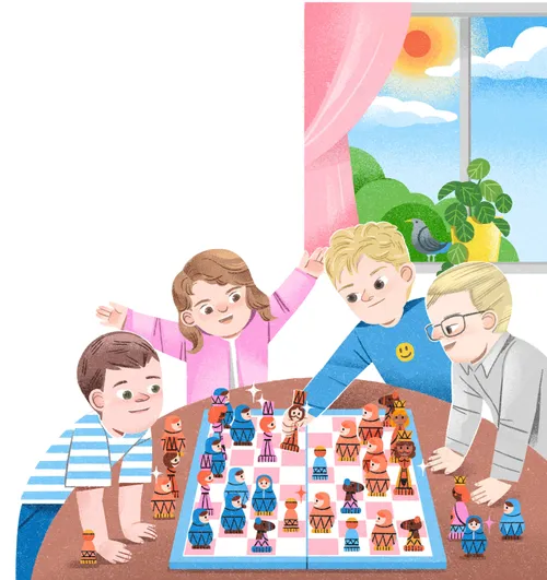 Kids playing chess