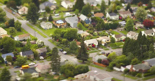 aerial view of neighborhood