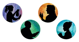 silhouettes of service, reading, Savior, prayer