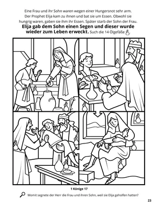 Elijah and the Widow coloring page