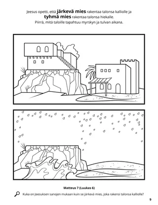 The Wise Man and the Foolish Man coloring page